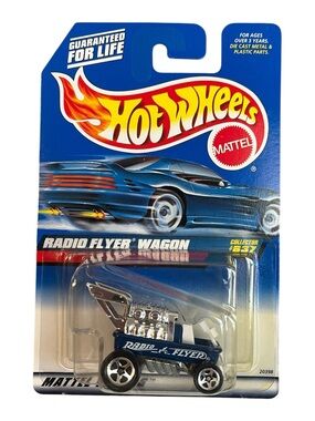 Mattel Hot Wheels Radio Flyer Wagon Toy - Blue & Chrome 1999 #837